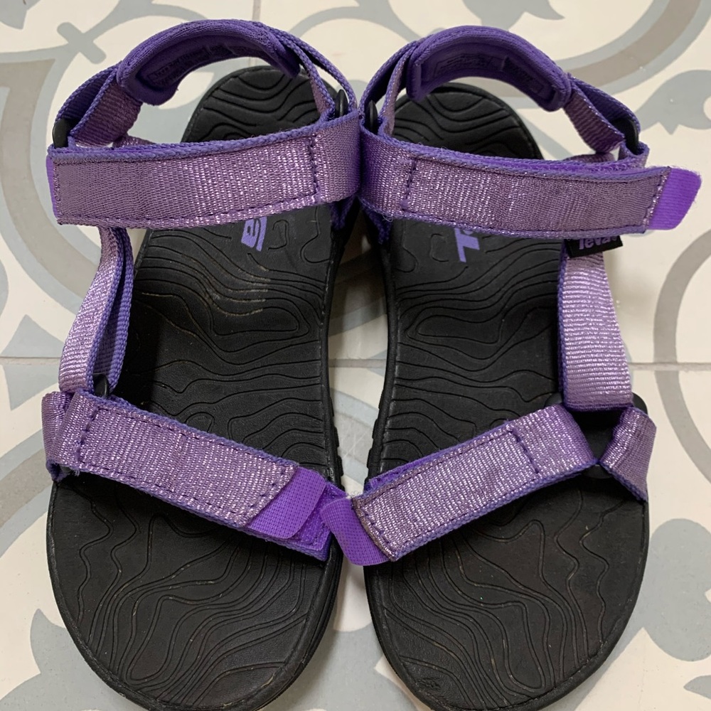 Little Girls Teva sandals size 13 purple